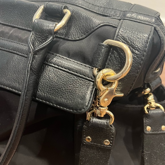 Rebecca Minkoff Baby Diaper Bag Black Gold Purse Knocked Up Collection - Picture 5 of 16